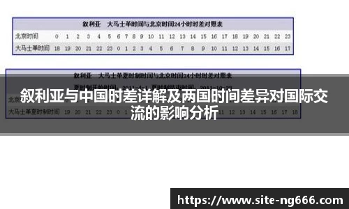 叙利亚与中国时差详解及两国时间差异对国际交流的影响分析