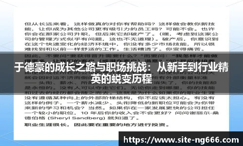 于德豪的成长之路与职场挑战：从新手到行业精英的蜕变历程